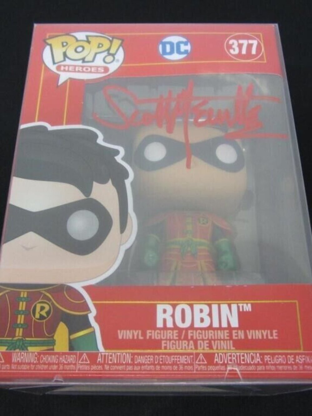 Scott Menville signed Funko POP! Heroes DC Comics Robin #377 w/COA